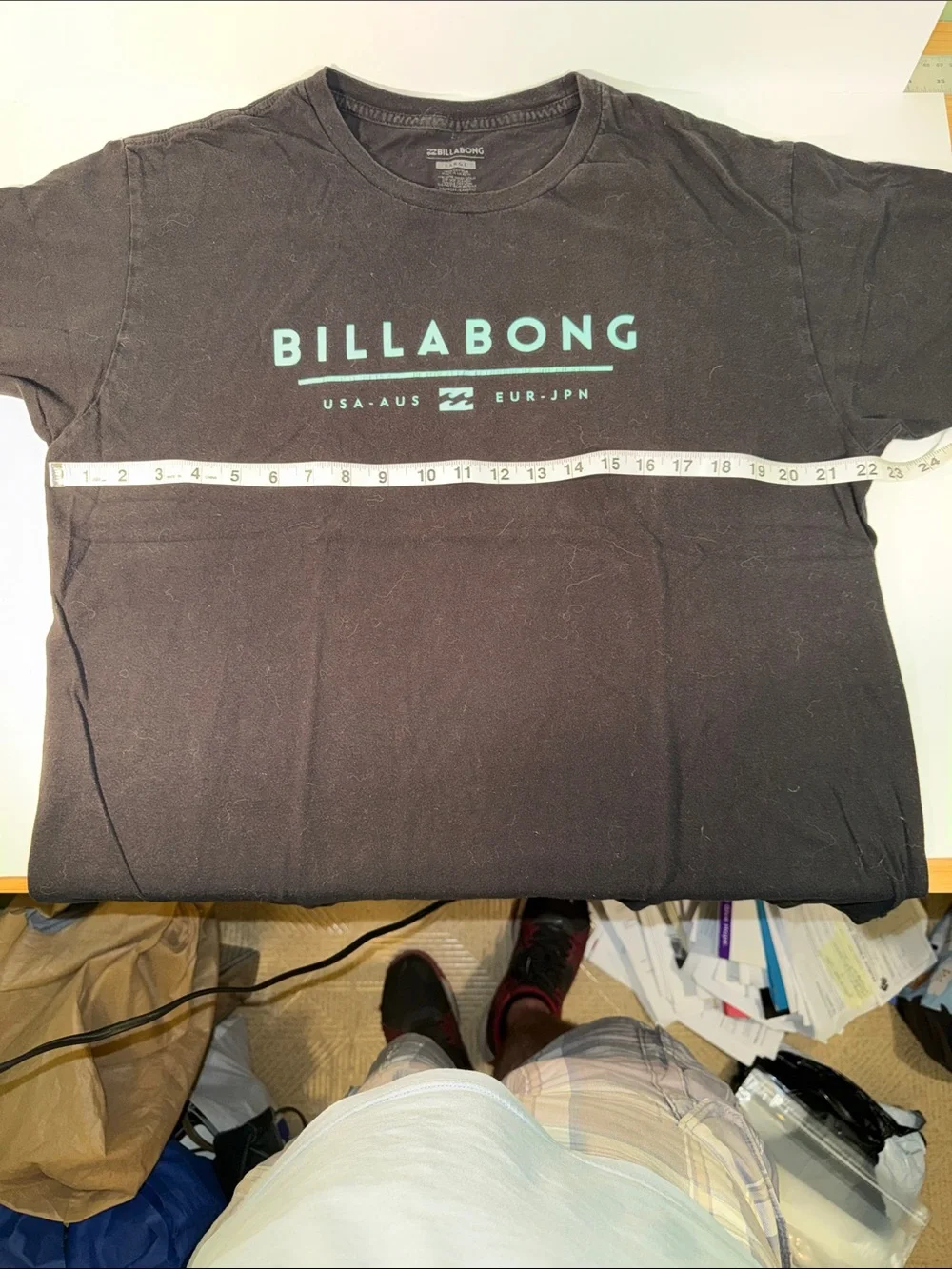 Billabong Black Tee with Mint Logo - Picture 4 of 5